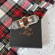 画像をギャラリービューアに読み込む, Victorian Inlaid Scottish Agate Sterling Silver Huge Bar Brooch. Tartan Cloak/Brooch/Kilt Pin. Antique Scottish Pebble Specimen Jewelry