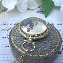 Load image into Gallery viewer, Antique Victorian 9ct Gold Shaker Locket Pendant With Sapphire, Emerald & Ruby Gemstones
