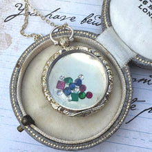 Load image into Gallery viewer, Antique Victorian 9ct Gold Shaker Locket Pendant With Sapphire, Emerald & Ruby Gemstones