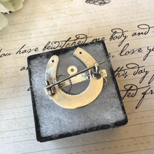 Carica l'immagine nel visualizzatore di Gallery, Victorian Sterling Silver Horseshoe & Whip Brooch