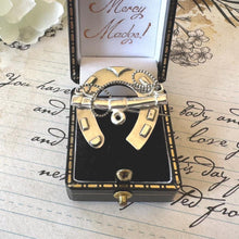 Lade das Bild in den Galerie-Viewer, Victorian Sterling Silver Horseshoe & Bridle Bit Brooch