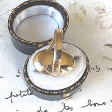 Load image into Gallery viewer, Antique Victorian 15ct Gold Blue Enamel & Pearl Cross Mourning Ring. Rose Gold Elongated Oval Navette/Marquise Ring Size O-1/2 UK/7-1/2 USA