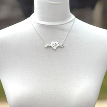 Carica l'immagine nel visualizzatore di Gallery, Victorian Sterling Silver Heart & Shamrock Sweetheart Necklace, Dated 1900. High Quality Antique Upcycled Sustainable Jewellery