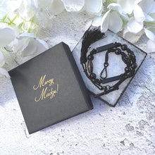 Load image into Gallery viewer, Antique Victorian French Jet Watch Chain With Swivel Clip, T-Bar & Tassel