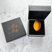 Load image into Gallery viewer, Vintage 1980's Huge 30ct Natural Butterscotch Baltic Amber Statement Ring. Free-Form Pear /Teardrop Shaped Carved Amber Ring, Size N-1/2 / 7