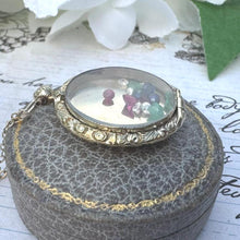 Load image into Gallery viewer, Antique Victorian 9ct Gold Shaker Locket Pendant With Sapphire, Emerald & Ruby Gemstones