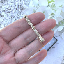 Carica l'immagine nel visualizzatore di Gallery, Antique 15ct Gold & Citrine Miniature Pencil Pendant. Victorian Engraved Yellow Gold Propelling Pencil Novelty Pendant, Optional Gold Chain