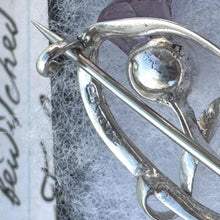 Charger l'image dans la galerie, Antique Silver Thistle Art Nouveau Brooch by Charles Horner. Edwardian Sterling Silver Amethyst Scottish Thistle Lapel/Cravat/Stock/Tie Pin
