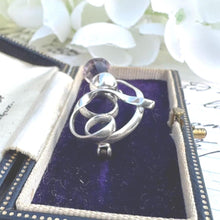 Charger l'image dans la galerie, Antique Silver Thistle Art Nouveau Brooch by Charles Horner. Edwardian Sterling Silver Amethyst Scottish Thistle Lapel/Cravat/Stock/Tie Pin