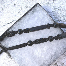 Load image into Gallery viewer, Antique Victorian French Jet Watch Chain With Swivel Clip, T-Bar & Tassel