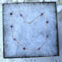 Load image into Gallery viewer, Antique Art Deco 14ct Rolled Gold Amethyst Station Necklace