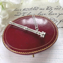 画像をギャラリービューアに読み込む, Antique Sterling Silver, Citrine Toothpick Necklace Pendant, Dated 1912. Victorian/Edwardian Engraved Silver Novelty Tooth Pick Fob/Pendant