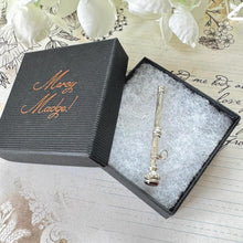 画像をギャラリービューアに読み込む, Antique Sterling Silver, Citrine Toothpick Necklace Pendant, Dated 1912. Victorian/Edwardian Engraved Silver Novelty Tooth Pick Fob/Pendant