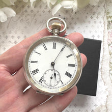 Lade das Bild in den Galerie-Viewer, Gents Antique Victorian Swiss 800 Silver Pocket Watch. Mens Large High Quality Open Face Pocket Watch, Stem Wind, Hallmarked Switzerland