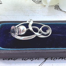 Charger l'image dans la galerie, Antique Silver Thistle Art Nouveau Brooch by Charles Horner. Edwardian Sterling Silver Amethyst Scottish Thistle Lapel/Cravat/Stock/Tie Pin