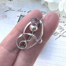 Charger l'image dans la galerie, Antique Silver Thistle Art Nouveau Brooch by Charles Horner. Edwardian Sterling Silver Amethyst Scottish Thistle Lapel/Cravat/Stock/Tie Pin