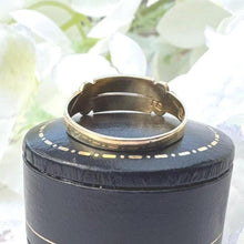 Carica l'immagine nel visualizzatore di Gallery, Antique Victorian Turquoise & Pearl 15ct Yellow Gold Split Band Ring, Dated 1876. Antique Half Hoop Gemstone Stacking Ring Size N.5 UK/ 7 US