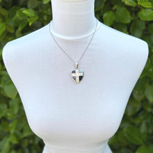 Lade das Bild in den Galerie-Viewer, Antique Victorian Large Scottish Agate Silver Heart Pendant. Banded Agate & Bloodstone Puffy Love Heart Pendant. Scottish Pebble Jewellery