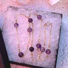 Load image into Gallery viewer, Antique Art Deco 14ct Rolled Gold Amethyst Station Necklace