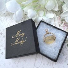 Carica l'immagine nel visualizzatore di Gallery, Victorian 9ct Gold, Lemon Citrine Spinner Fob Pendant. Antique Natural Citrine 3-Sided Spinner Pendant. Scottish Cairngorm Gemstone Pendant