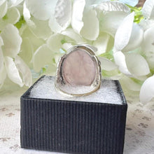 Cargar imagen en el visor de la galería, Antique Silver & Rose Quartz Arts & Crafts Massive Celtic Ring