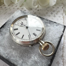Lade das Bild in den Galerie-Viewer, Gents Antique Victorian Swiss 800 Silver Pocket Watch. Mens Large High Quality Open Face Pocket Watch, Stem Wind, Hallmarked Switzerland