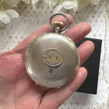 Lade das Bild in den Galerie-Viewer, Gents Antique Victorian Swiss 800 Silver Pocket Watch. Mens Large High Quality Open Face Pocket Watch, Stem Wind, Hallmarked Switzerland