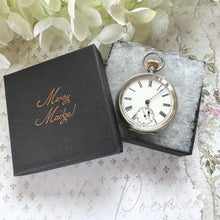 Lade das Bild in den Galerie-Viewer, Gents Antique Victorian Swiss 800 Silver Pocket Watch. Mens Large High Quality Open Face Pocket Watch, Stem Wind, Hallmarked Switzerland