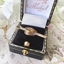 Charger l'image dans la galerie, Antique Georgian 15ct Gold Citrine & Bloodstone Key Pendant Necklace. Victorian Floral Engraved Pear-Cut Scottish Cairngorm Watch Key Charm