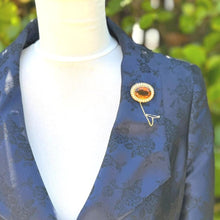 Load image into Gallery viewer, Antique Georgian 25ct Oval Cut Citrine & Pearl 15ct Gold Brooch. Victorian Rose Gold Scottish Cairngorm Golden Citrine Seed Pearl Brooch