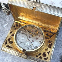 Cargar imagen en el visor de la galería, Vintage English Silver Rare Novelty Book Vinaigrette Watch Pendant By St James House. Sterling Silver Swiss Pocket Watch Dated 1986, Working