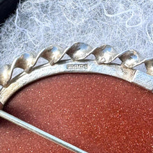 Load image into Gallery viewer, Vintage English Silver Goldstone Oval Brooch. Victorian Scottish Inspired Sterling Silver Aventurine Glass Cabochon Brooch, Paul Edward Bunn