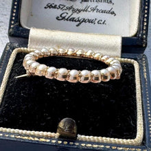 Load image into Gallery viewer, Antique Georgian 15ct Gold Pearl Circle Brooch. Eternity Love Token Bridal Jewellery. Alternative Antique Stock/Lapel/Cravat Pin