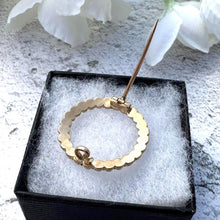 Load image into Gallery viewer, Antique Georgian 15ct Gold Pearl Circle Brooch. Eternity Love Token Bridal Jewellery. Alternative Antique Stock/Lapel/Cravat Pin