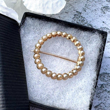 Load image into Gallery viewer, Antique Georgian 15ct Gold Pearl Circle Brooch. Eternity Love Token Bridal Jewellery. Alternative Antique Stock/Lapel/Cravat Pin
