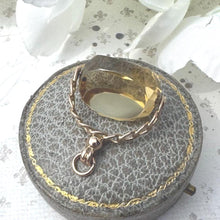 Carica l'immagine nel visualizzatore di Gallery, Victorian 9ct Gold, Lemon Citrine Spinner Fob Pendant. Antique Natural Citrine 3-Sided Spinner Pendant. Scottish Cairngorm Gemstone Pendant