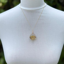 Carica l'immagine nel visualizzatore di Gallery, Victorian 9ct Gold, Lemon Citrine Spinner Fob Pendant. Antique Natural Citrine 3-Sided Spinner Pendant. Scottish Cairngorm Gemstone Pendant