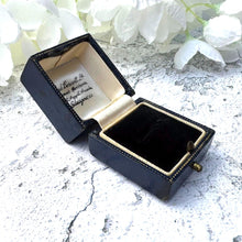 Carica l'immagine nel visualizzatore di Gallery, Antique Blue Leather Ring Box, Scottish Retailers Saul Bercott, Diamond Merchants Glasgow. Engagement Ring Box. Display/Gift Jewellery Box