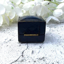Carica l'immagine nel visualizzatore di Gallery, Antique Blue Leather Ring Box, Scottish Retailers Saul Bercott, Diamond Merchants Glasgow. Engagement Ring Box. Display/Gift Jewellery Box