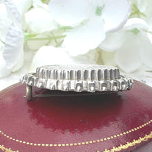 Carica l'immagine nel visualizzatore di Gallery, Antique Victorian Sterling Silver Locket Brooch With Photo Compartment. Oval Aesthetic Engraved Ivy Victorian Sweetheart Brooch/Lapel Pin