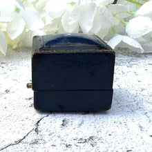 Carica l'immagine nel visualizzatore di Gallery, Antique Blue Leather Ring Box, Scottish Retailers Saul Bercott, Diamond Merchants Glasgow. Engagement Ring Box. Display/Gift Jewellery Box