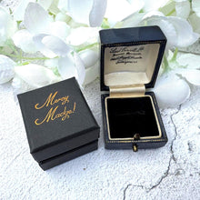 Carica l'immagine nel visualizzatore di Gallery, Antique Blue Leather Ring Box, Scottish Retailers Saul Bercott, Diamond Merchants Glasgow. Engagement Ring Box. Display/Gift Jewellery Box