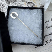 Load image into Gallery viewer, Victorian Sterling Silver Horseshoe Stick Pin - Equestrian Cravat Lapel Brooch