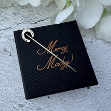 Load image into Gallery viewer, Victorian Sterling Silver Horseshoe Stick Pin - Equestrian Cravat Lapel Brooch