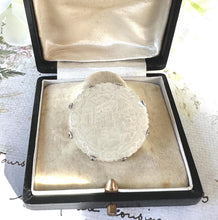 Carica l'immagine nel visualizzatore di Gallery, Antique Chinese Carved Mother-of-Pearl Silver Mounted Gaming Counter Stud Brooch, Cased