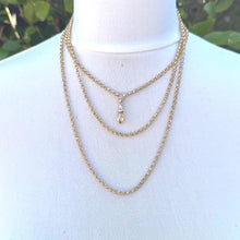 Carica l'immagine nel visualizzatore di Gallery, Antique Victorian 9ct Gold 53" Long Guard Chain Necklace. Gold Filled Belcher Chain With Solid 9ct Gold Dog-Clip. Muff Chain Necklace