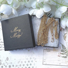 Carica l'immagine nel visualizzatore di Gallery, Antique Victorian 9ct Gold 53" Long Guard Chain Necklace. Gold Filled Belcher Chain With Solid 9ct Gold Dog-Clip. Muff Chain Necklace