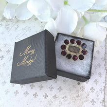 Load image into Gallery viewer, Antique Georgian 15ct Gold, Flat-Cut Garnet & Hair Work Brooch. Mourning,Sentimental,Love Token Jewelry. Small Gold Brooch, Lapel/Cravat Pin