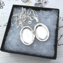 Load image into Gallery viewer, Vintage Floral Sterling Silver Locket Necklace - 1980s Edwardian Style