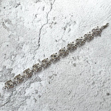 Load image into Gallery viewer, Vintage Sterling Silver Celtic Shield Knot Bracelet. Celtic Infinity Eternity Amulet Bracelet. Solid Silver Fancy Link Panel Bracelet